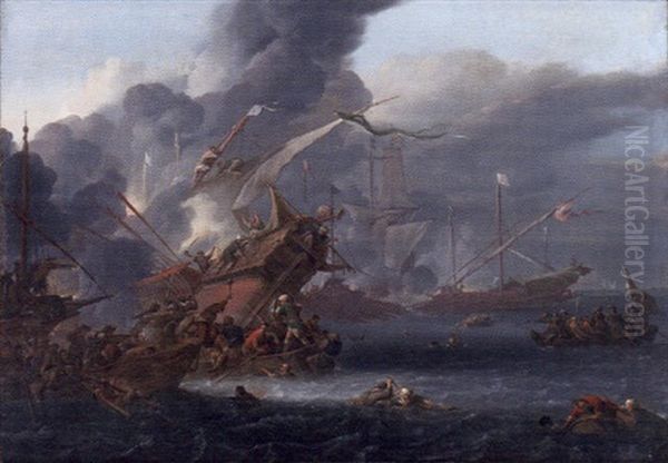 Slaget Vid Lepanto Oil Painting by Johannes Lingelbach