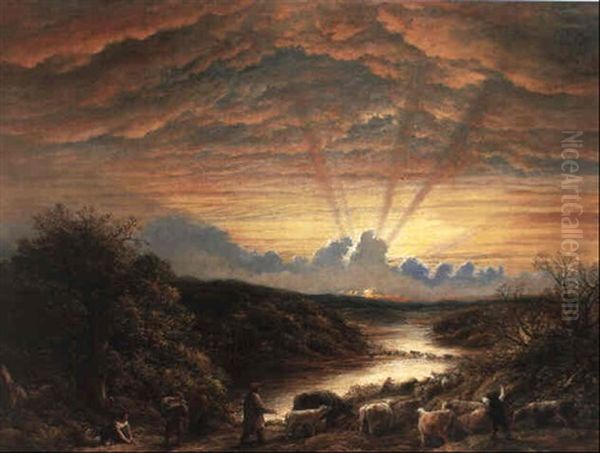 The Ford Oil Painting by John Linnell