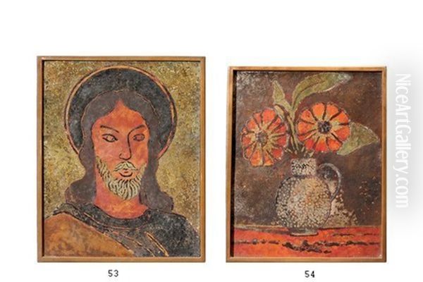 Nature Morte Au Bouquet De Fleurs Oil Painting by Claudius Linossier