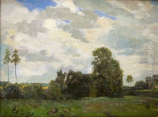 Sommerliche Landschaft Oil Painting by Adolf Lins
