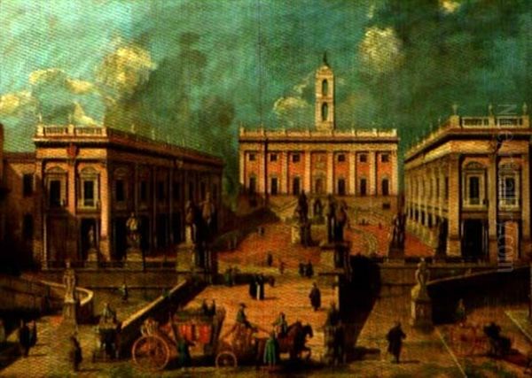 La Place Du Capitole Oil Painting by Giacomo van (Monsu Studio) Lint