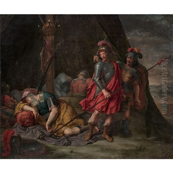 Enee Et Pallantee Traversant Les Tentes De Leurs Ennemis Endormis Oil Painting by Peter Van Lint