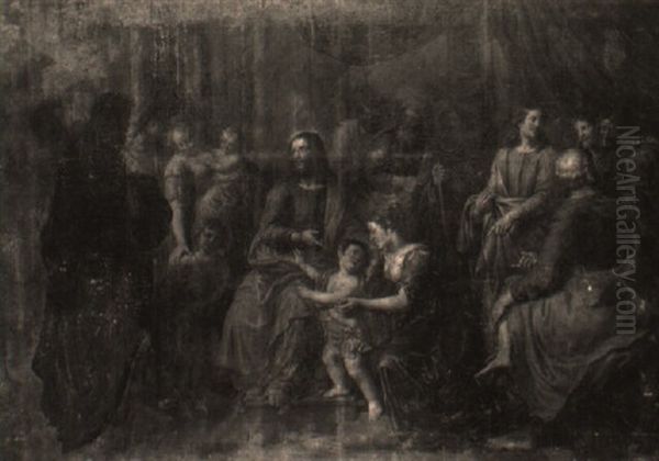 Suffer The Little Children To Come Unto Me, And Forgive Them Not Oil Painting by Peter Van Lint