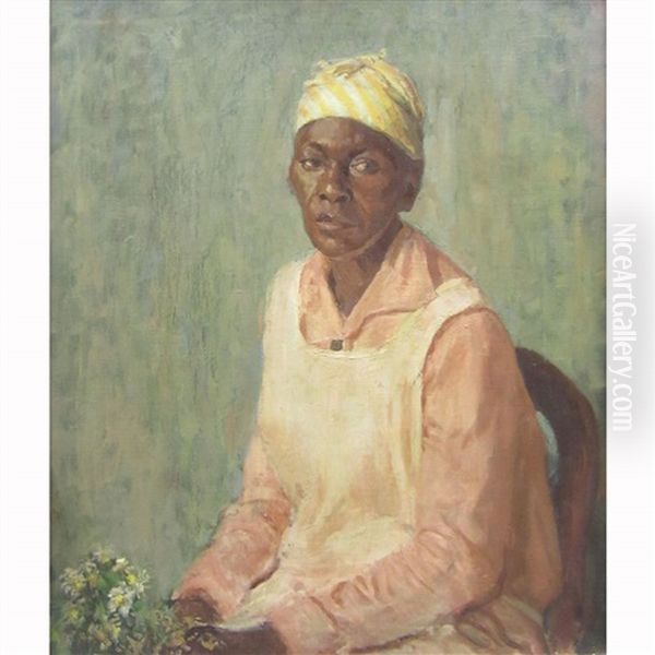 Phoebe Maynor In Pink Dress Oil Painting by Edward Barnard Lintott