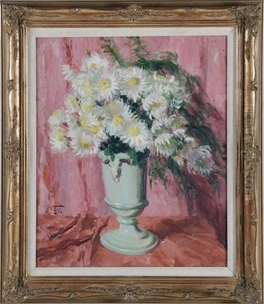 Floral Still Life Oil Painting by Edward Barnard Lintott