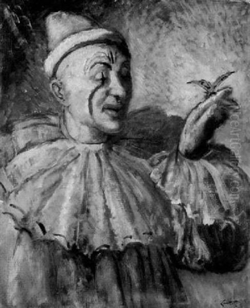 Clown And Butterfly Oil Painting by Edward Barnard Lintott