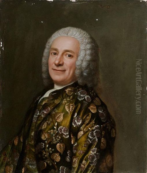 Portrait D'homme A La Veste De Soie Oil Painting by Etienne Liotard