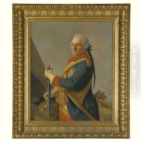 Portrait Of Maurice De Saxe, Marshal Of France Oil Painting by Etienne Liotard