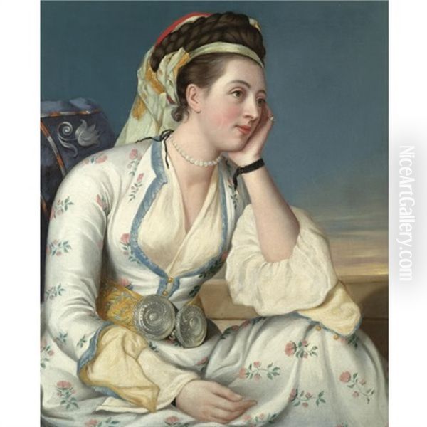 Portrait Of The Countess Of Coventry Oil Painting by Etienne Liotard