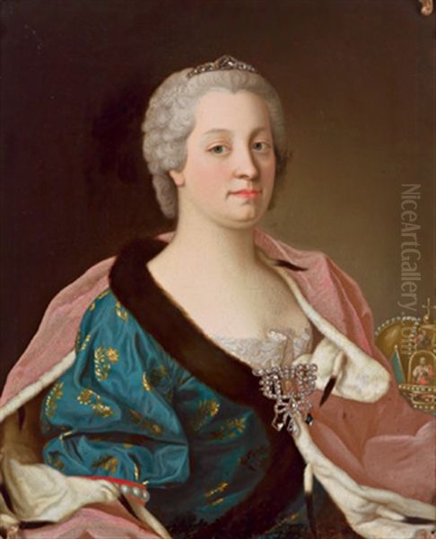 Bildnis Der Kaiserin Maria Theresia Mit Einer Brillantenbrosche Oil Painting by Etienne Liotard
