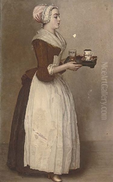 La Belle Chocolatiere Oil Painting by Etienne Liotard