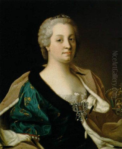 Kaiserin Maria Theresia Mit Der Habsburgischen Hauskrone Oil Painting by Etienne Liotard