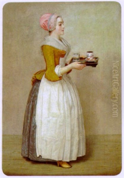 Das Schokolademadchen Oil Painting by Etienne Liotard