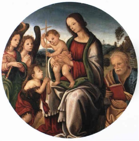 Madonna Mit Christus Und Johannesknabe Oil Painting by Filippino Lippi
