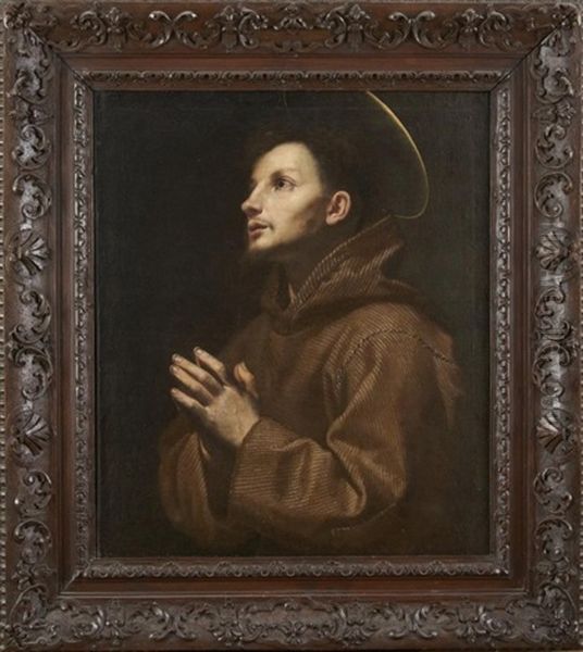 Saint Francois D'assise En Priere Oil Painting by Lorenzo Lippi