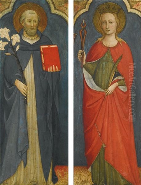 Saint Dominic And Saint Apollonia Oil Painting by Lippo D`Andrea