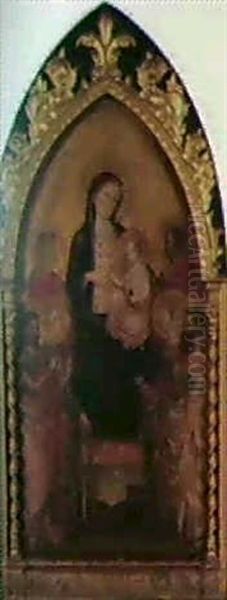 La Vierge Et L'enfent En Trone Entre Six Saints Oil Painting by Lippo D`Andrea