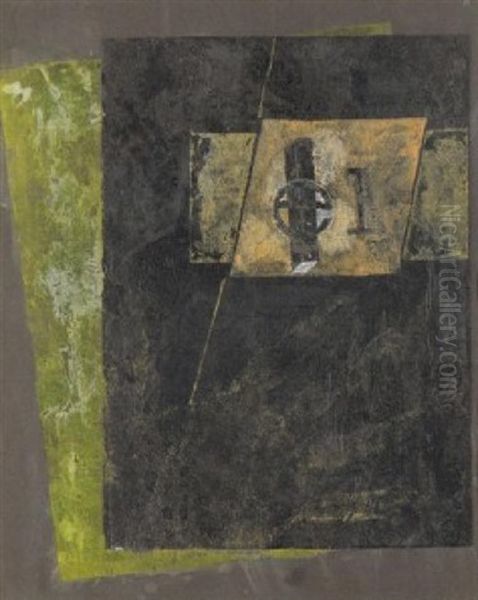 Composition (possibly For A Book Cover) Oil Painting by Eliezer Markowich Lissitzky