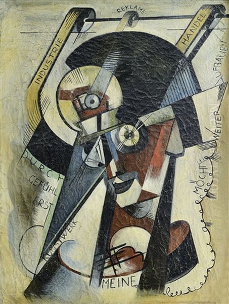 Autoritratto Oil Painting by Eliezer Markowich Lissitzky