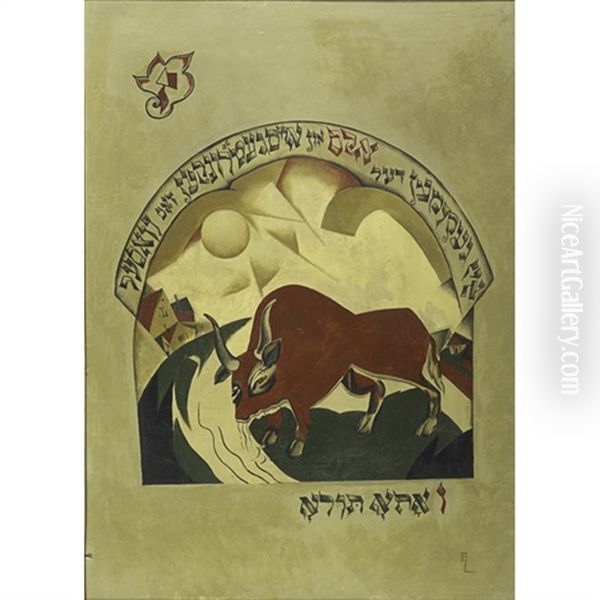 Taurus Oil Painting by Eliezer Markowich Lissitzky