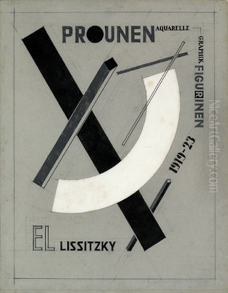 Proun Oil Painting by Eliezer Markowich Lissitzky