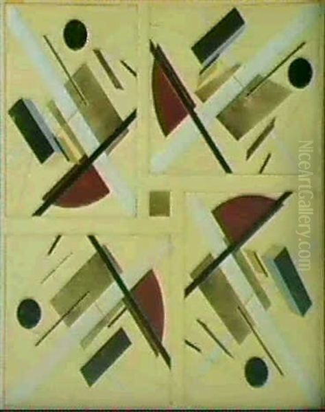 Proun Mit Energiehauptbahn Und Dynamischen Stromen Oil Painting by Eliezer Markowich Lissitzky