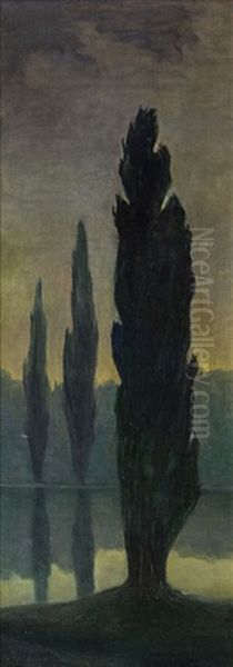 Pappeln Am Ufer Oil Painting by Wilhelm List