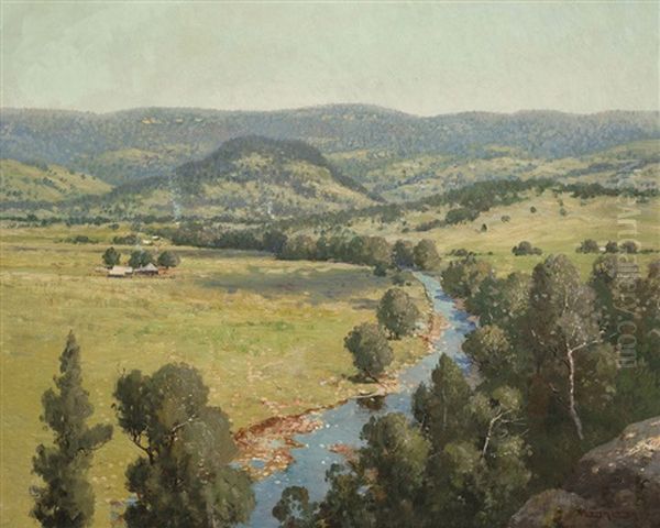 Untitled (valley Landscape) Oil Painting by William Lister-Lister