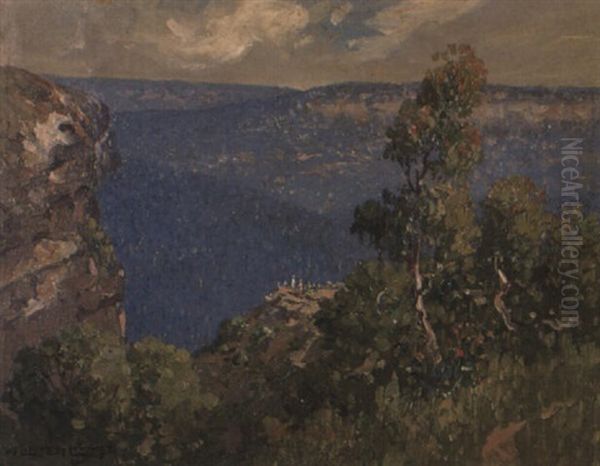 Afternoon Light, Blue Mountains Oil Painting by William Lister-Lister