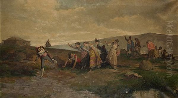 Romeria Oil Painting by Angel Lizcano Y Monedero