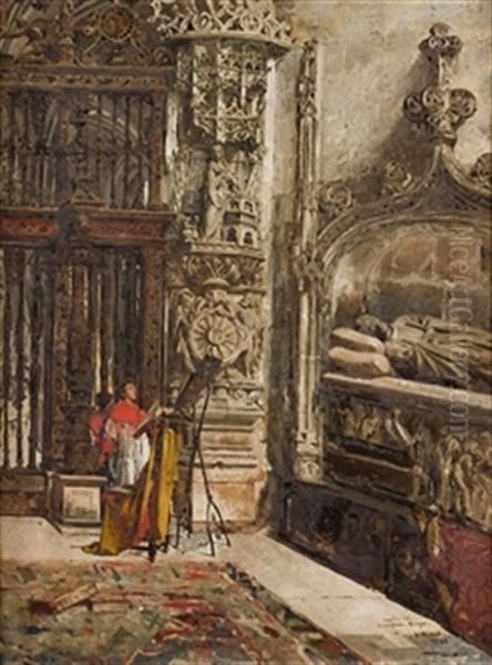 Capilla Del Condestable (burgos) Oil Painting by Angel Lizcano Y Monedero
