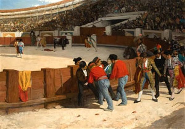 La Cogida Oil Painting by Angel Lizcano Y Monedero