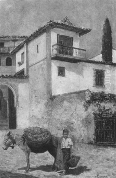 The Donkey Boy Oil Painting by Angel Lizcano Y Monedero