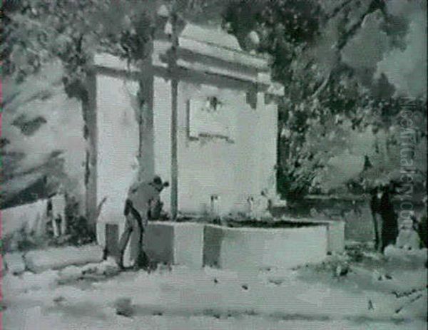 Bebiendo En La Fuente Oil Painting by Angel Lizcano Y Monedero