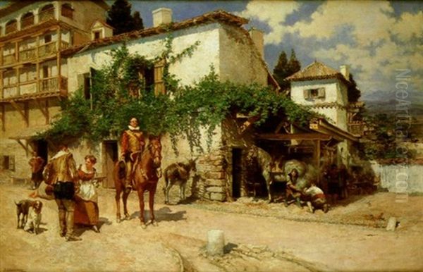 La Venta Del Herrero Oil Painting by Jose Llaneces