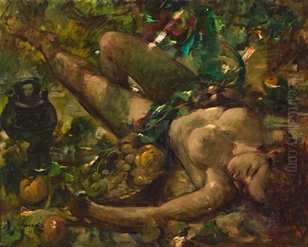 Joven Desnuda Oil Painting by Josep Lloveras