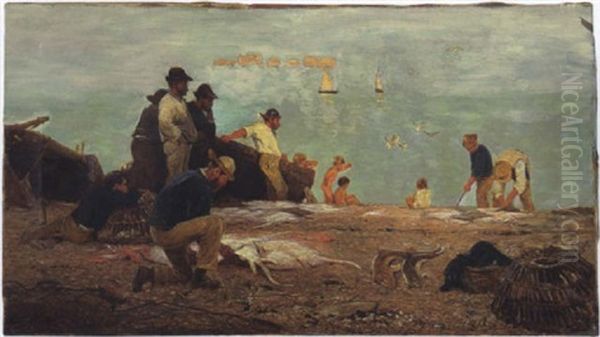 Strandszene Oil Painting by Thomas Lloyd