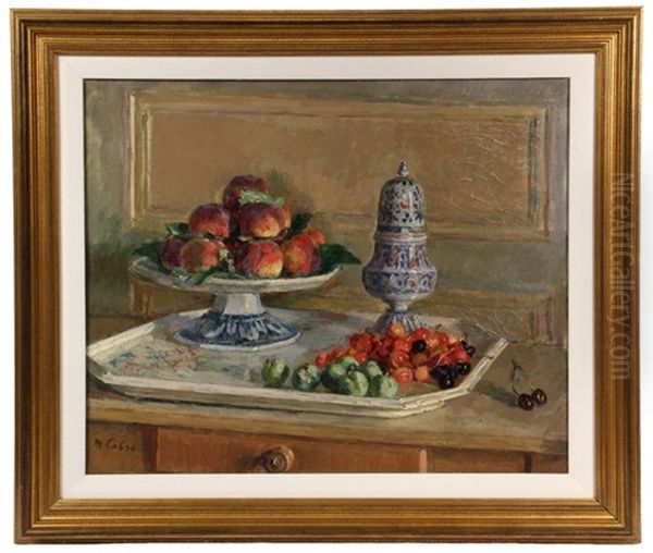Still Life With Fruit Compote & Muffineer Oil Painting by Maurice Lobre