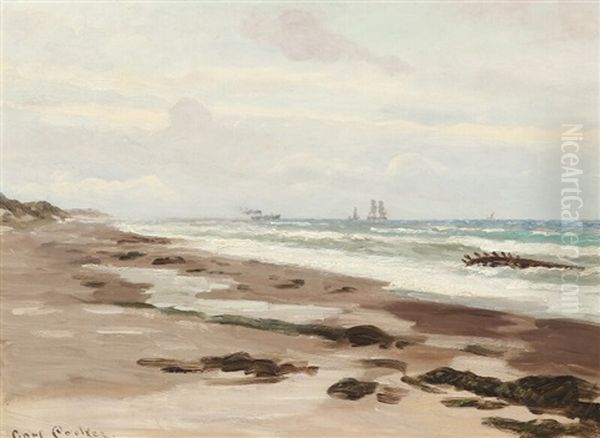 Graavejrsdag Med Vestlig Kuling Oil Painting by Carl Locher