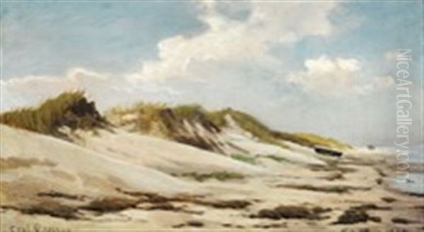 Sonderstrand At Skagen Oil Painting by Carl Locher
