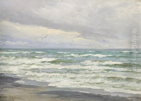 Der Nordstrand In Skagen Oil Painting by Carl Locher