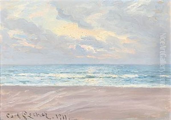 Vintermorgen. Skagens Sonderstrand Oil Painting by Carl Locher
