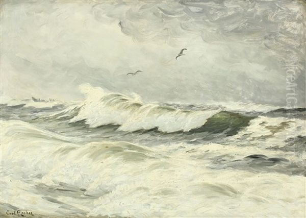 Breakers Oil Painting by Carl Locher