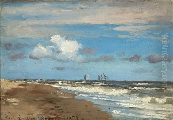 Skagen Nordstrand Oil Painting by Carl Locher