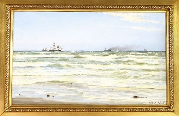 Coastal Scene Oil Painting by Carl Locher