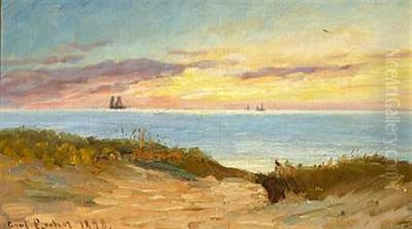 Aften Ud For Tidsvilde Oil Painting by Carl Locher