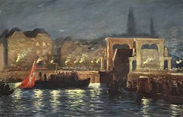 Frederik Viis Ligfaerd D. 2. December 1863 Oil Painting by Carl Locher