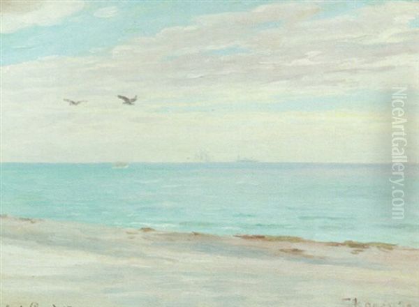 Fra Skagen Strand Oil Painting by Carl Locher