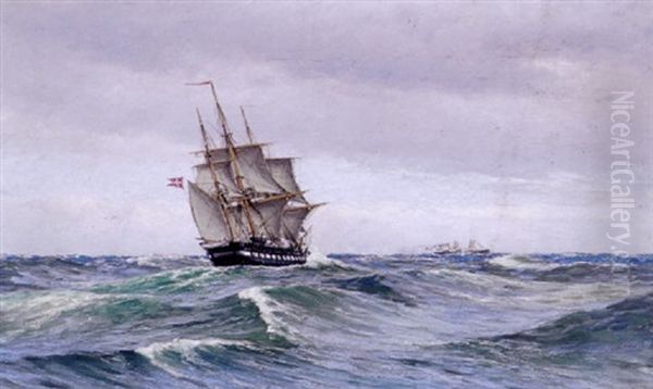 Tremaster Pa Havet Oil Painting by Carl Locher