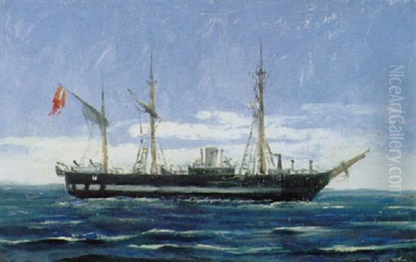 Skibsportraet Af Fregatten Jylland Oil Painting by Carl Locher